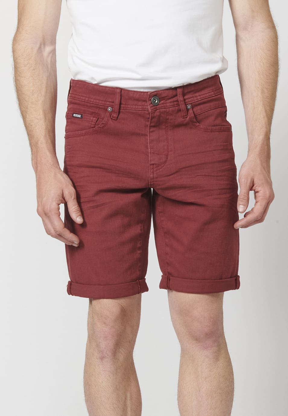 Bermuda Hombre Algodón Regular 5 Bolsillos con Vuelta – Koroshi 2211PS01