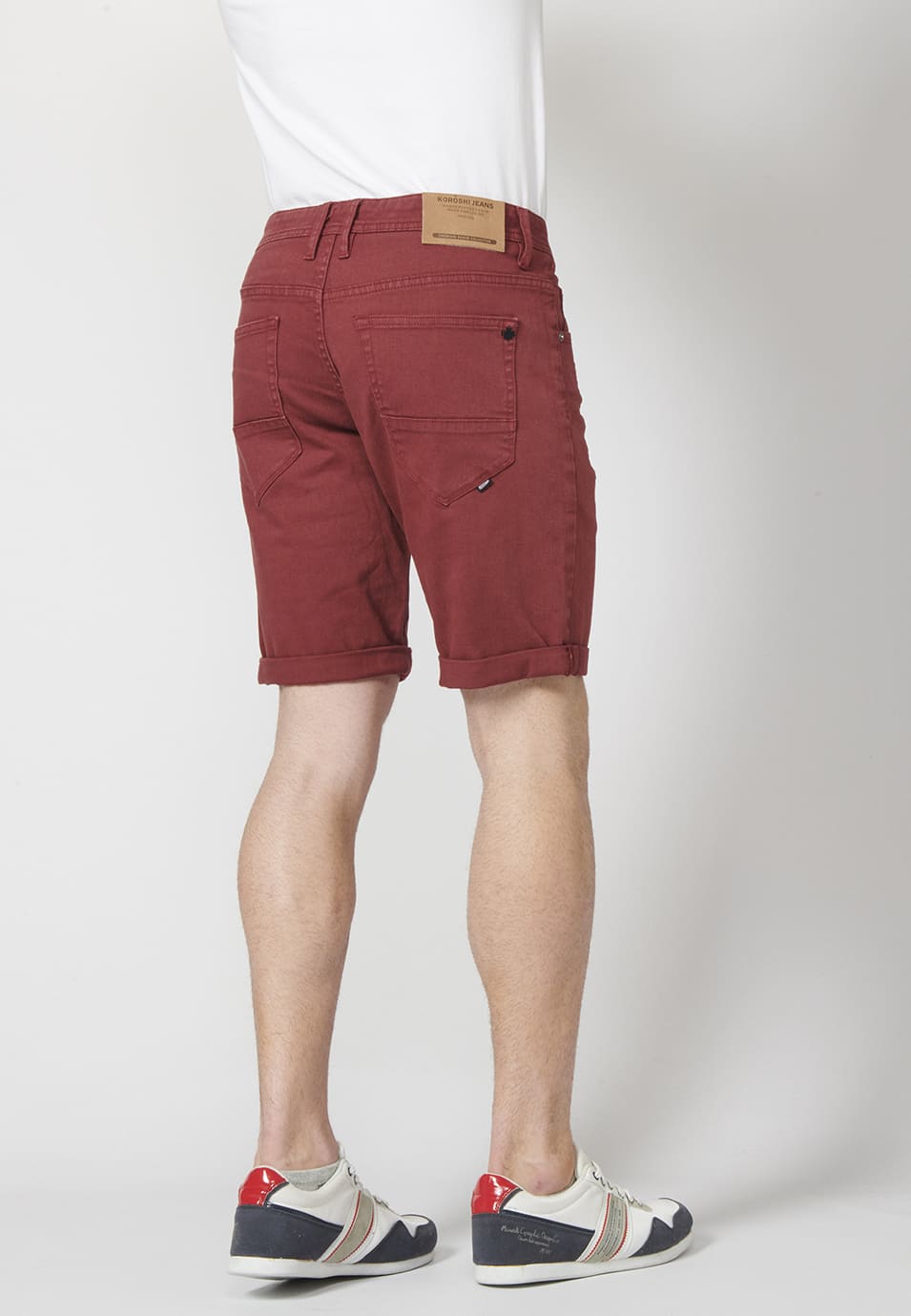 Bermuda Hombre Algodón Regular 5 Bolsillos con Vuelta – Koroshi 2211PS01