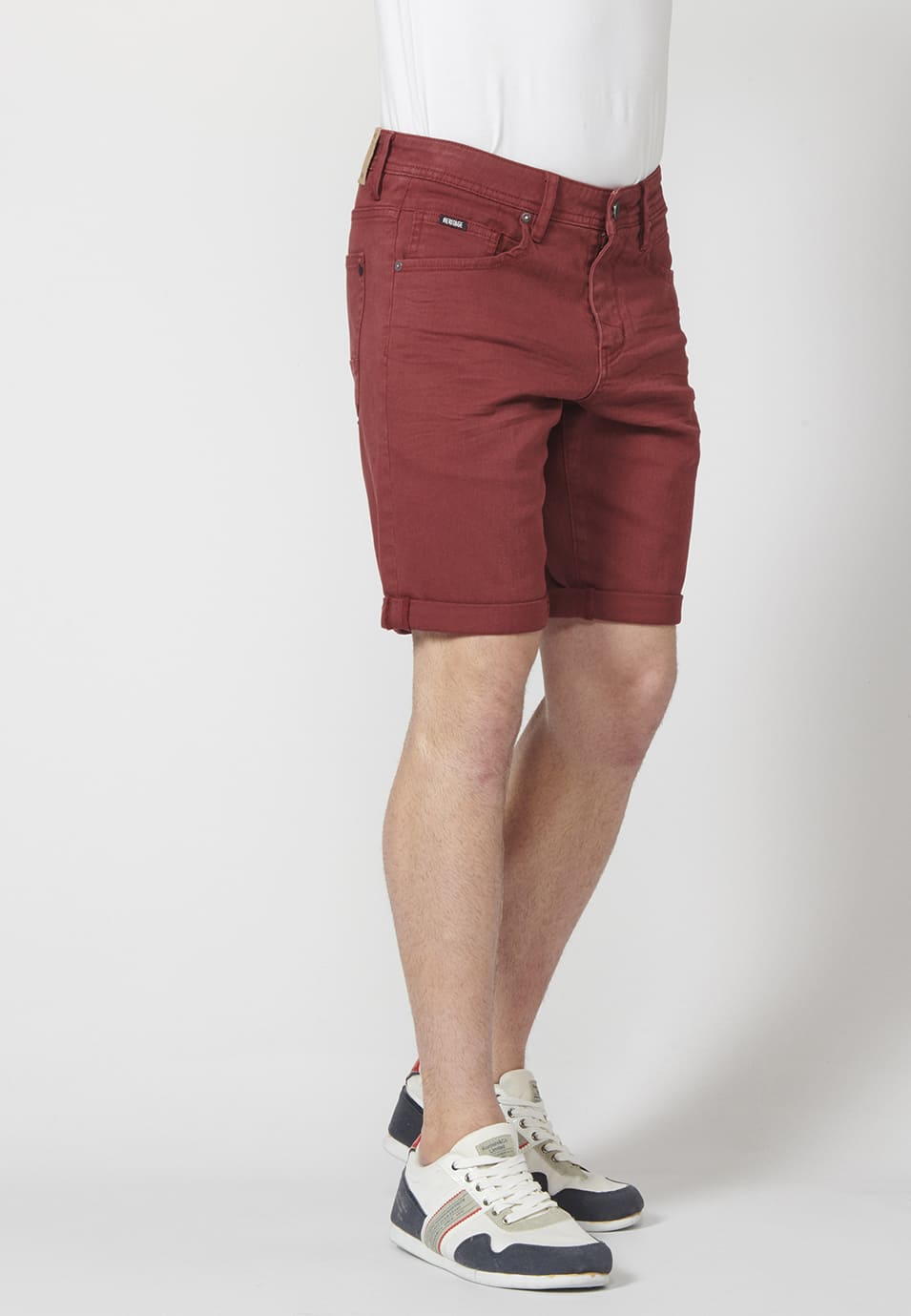 Bermuda Hombre Algodón Regular 5 Bolsillos con Vuelta – Koroshi 2211PS01