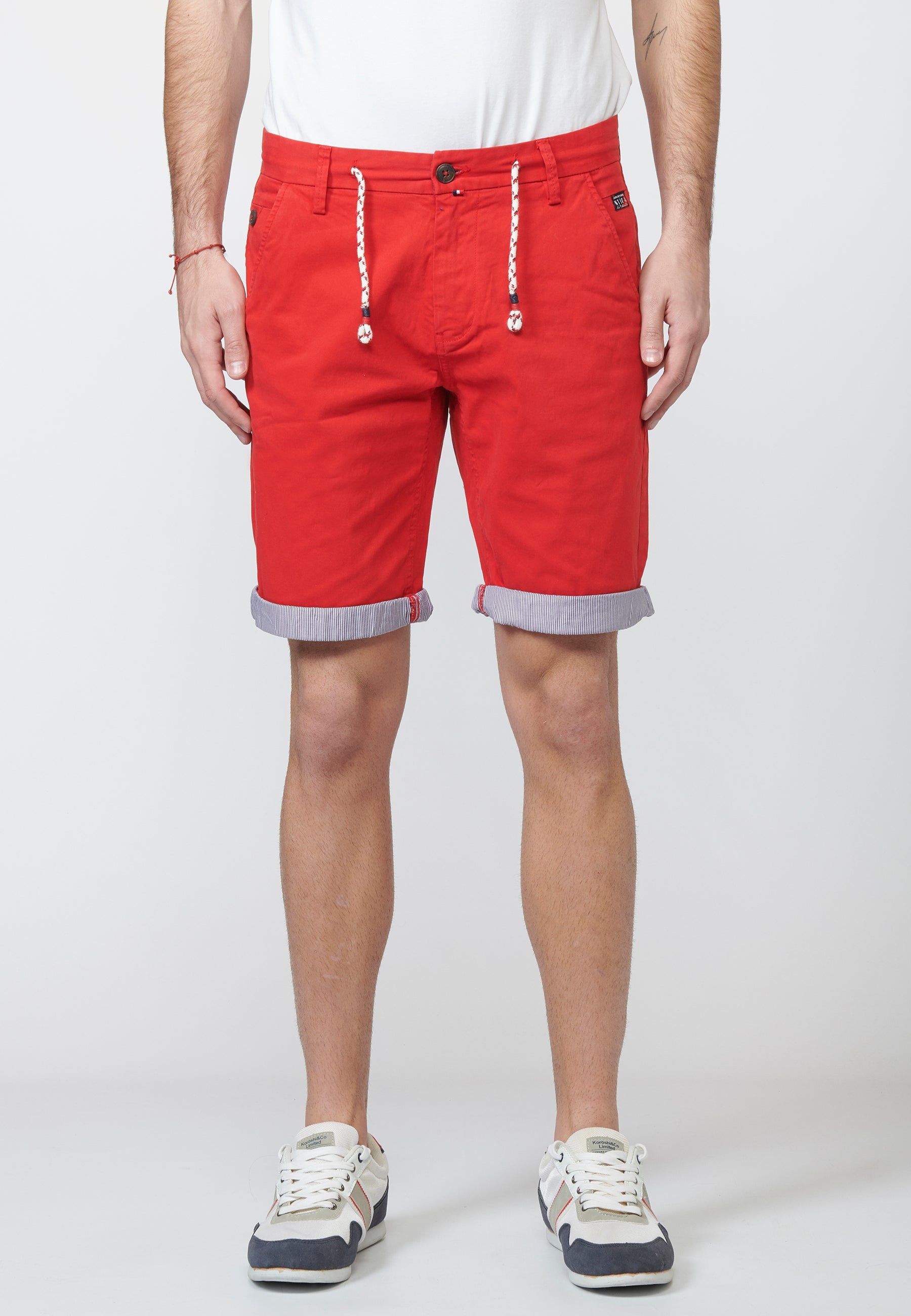 Bermuda Chino con Cordón y Vuelta a Contraste Hombre – Koroshi 2211PS07