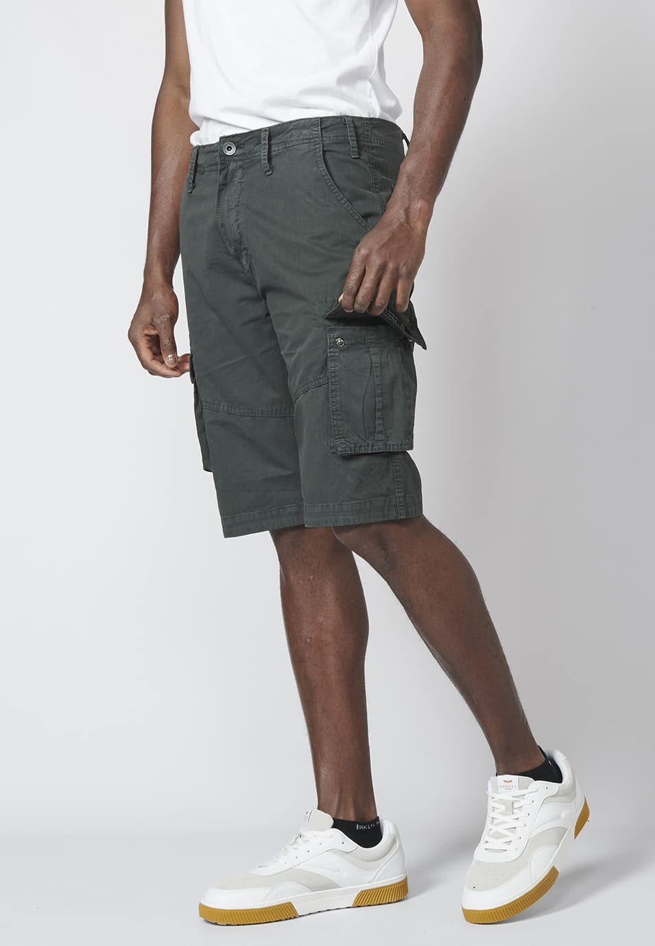 Bermuda Cargo de Algodón con Seis Bolsillos Hombre – Koroshi 2211PS11