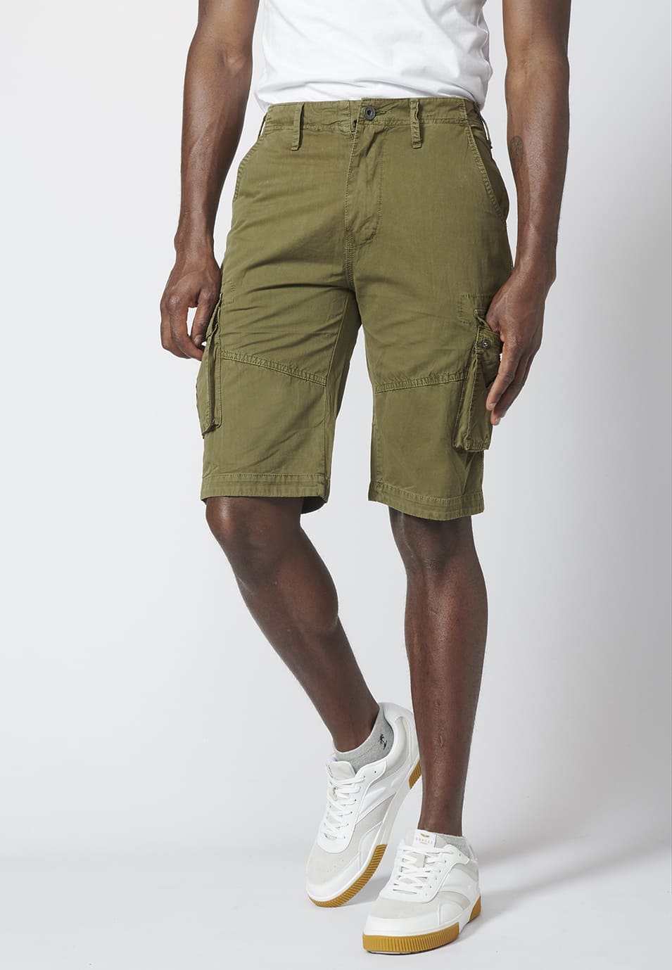 Bermuda Cargo de Algodón con Seis Bolsillos Hombre – Koroshi 2211PS11