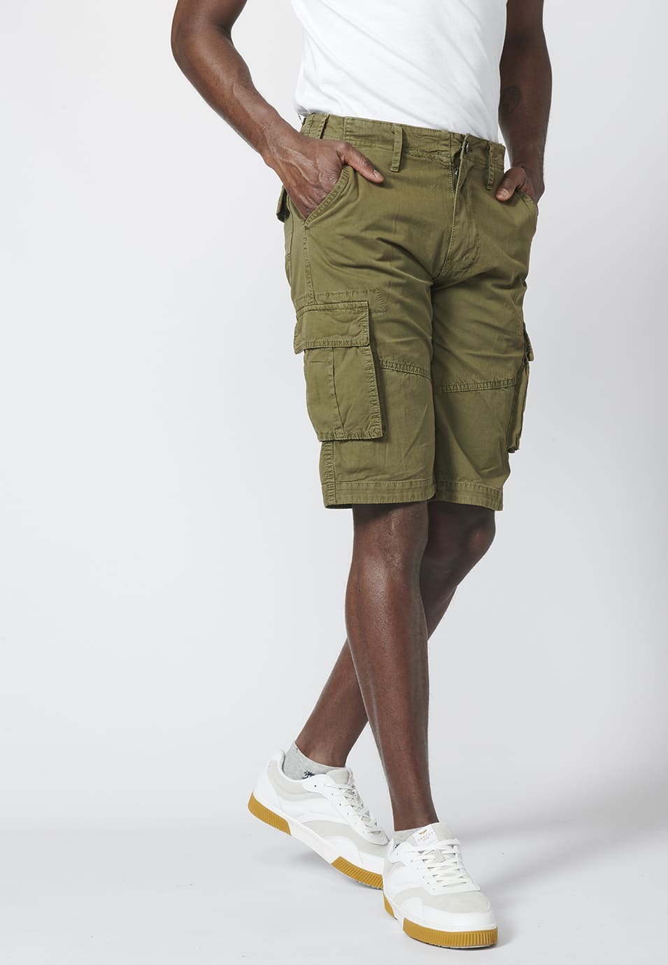 Bermuda Cargo de Algodón con Seis Bolsillos Hombre – Koroshi 2211PS11