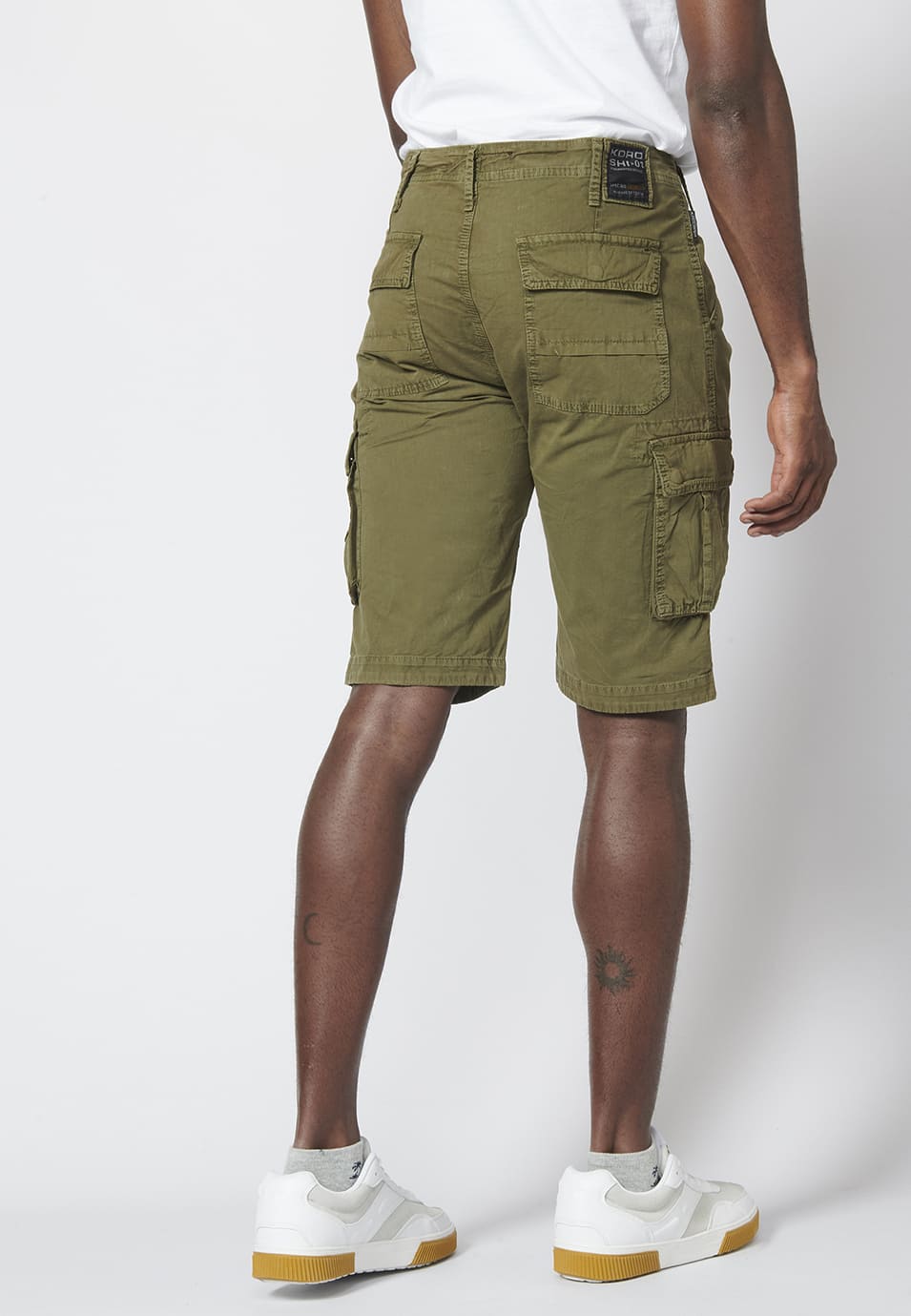 Bermuda Cargo de Algodón con Seis Bolsillos Hombre – Koroshi 2211PS11