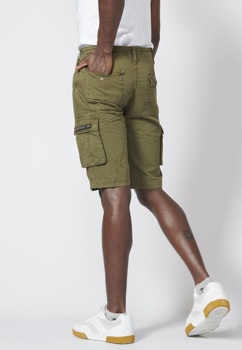 Bermuda Cargo de Algodón con Seis Bolsillos Hombre – Koroshi 2211PS11
