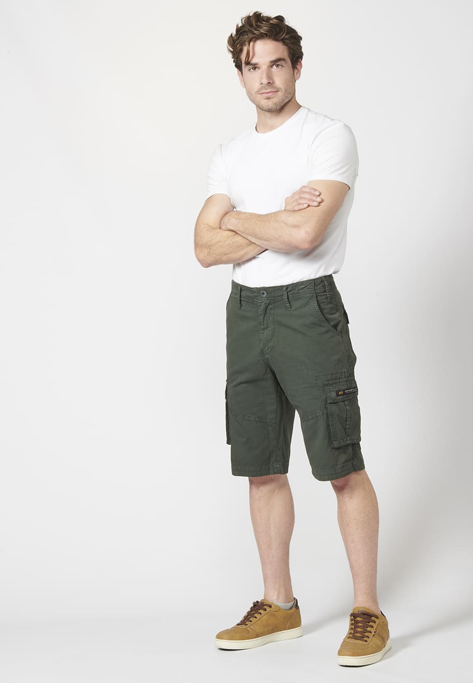 Bermuda Cargo de Algodón con Seis Bolsillos Hombre – Koroshi 2211PS11