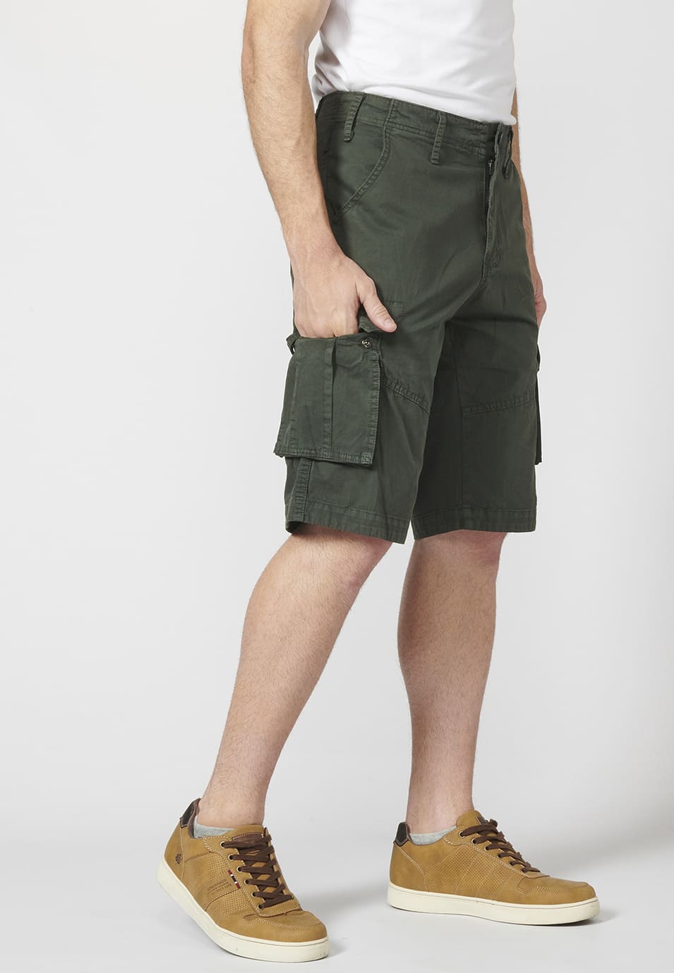 Bermuda Cargo de Algodón con Seis Bolsillos Hombre – Koroshi 2211PS11