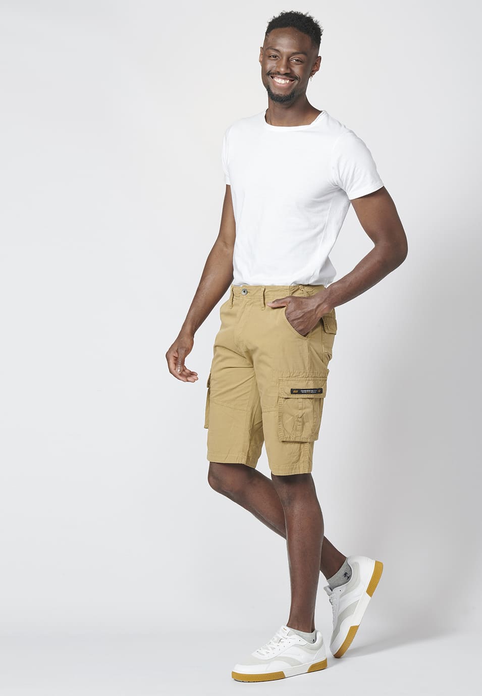 Bermuda Cargo de Algodón con Seis Bolsillos Hombre – Koroshi 2211PS11