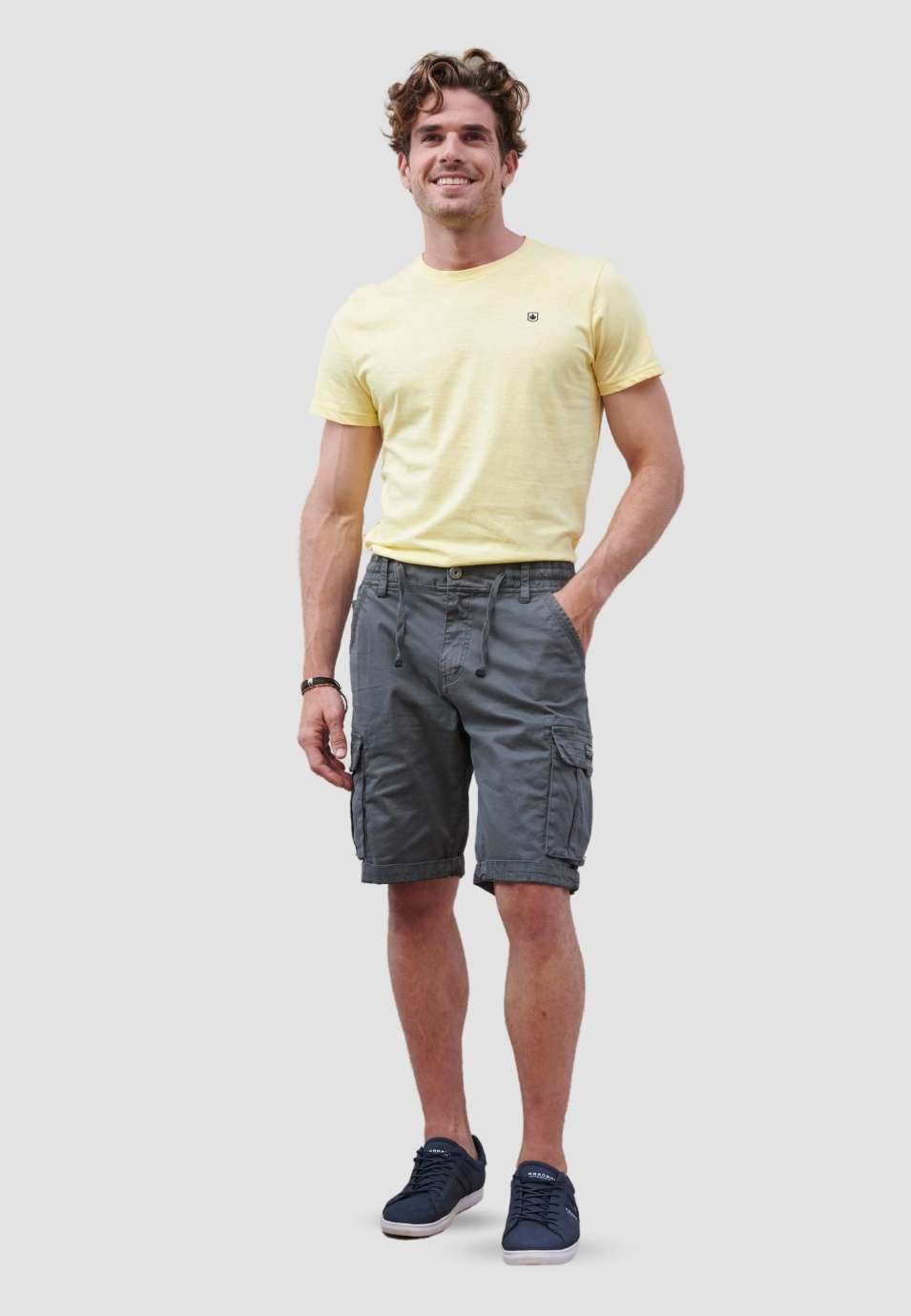 Bermuda Cargo Hombre 7 Bolsillos Cintura Elástica – Koroshi 2211PS12