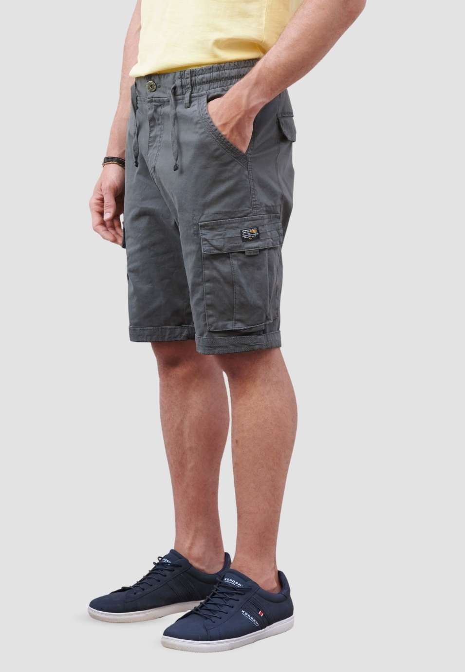 Bermuda Cargo Hombre 7 Bolsillos Cintura Elástica – Koroshi 2211PS12