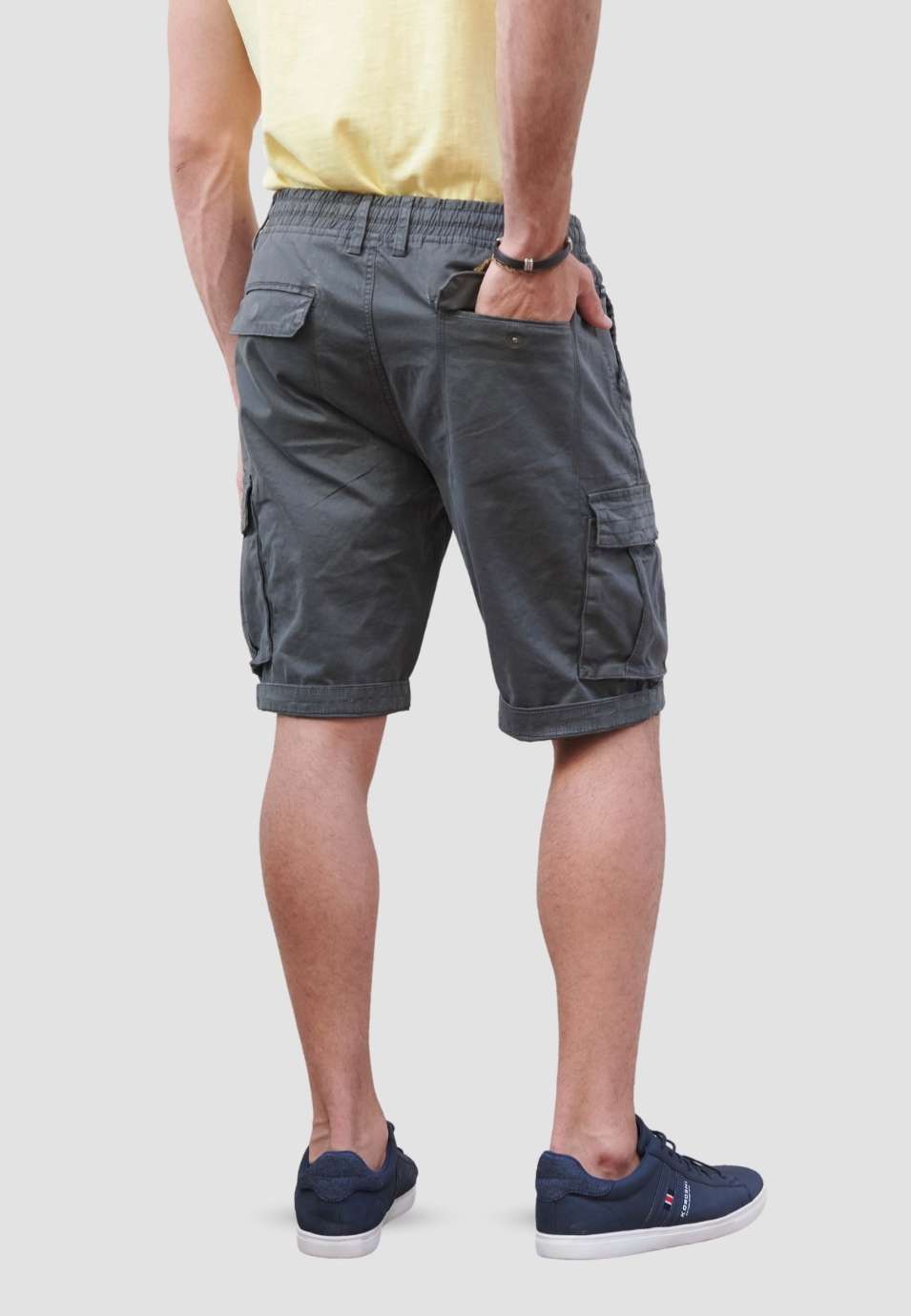 Bermuda Cargo Hombre 7 Bolsillos Cintura Elástica – Koroshi 2211PS12