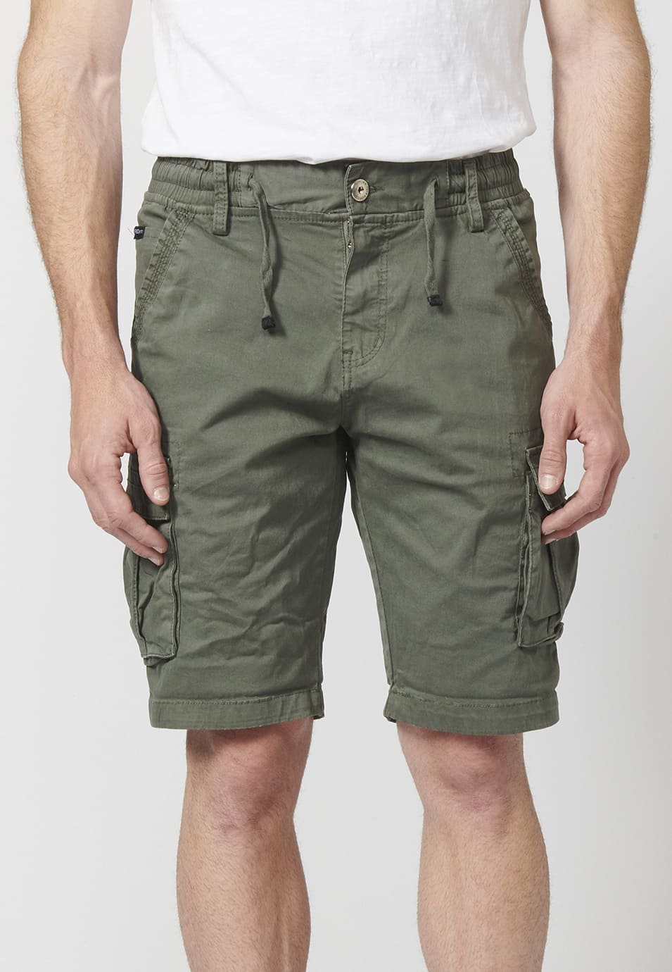 Bermuda Cargo Hombre 7 Bolsillos Cintura Elástica – Koroshi 2211PS12