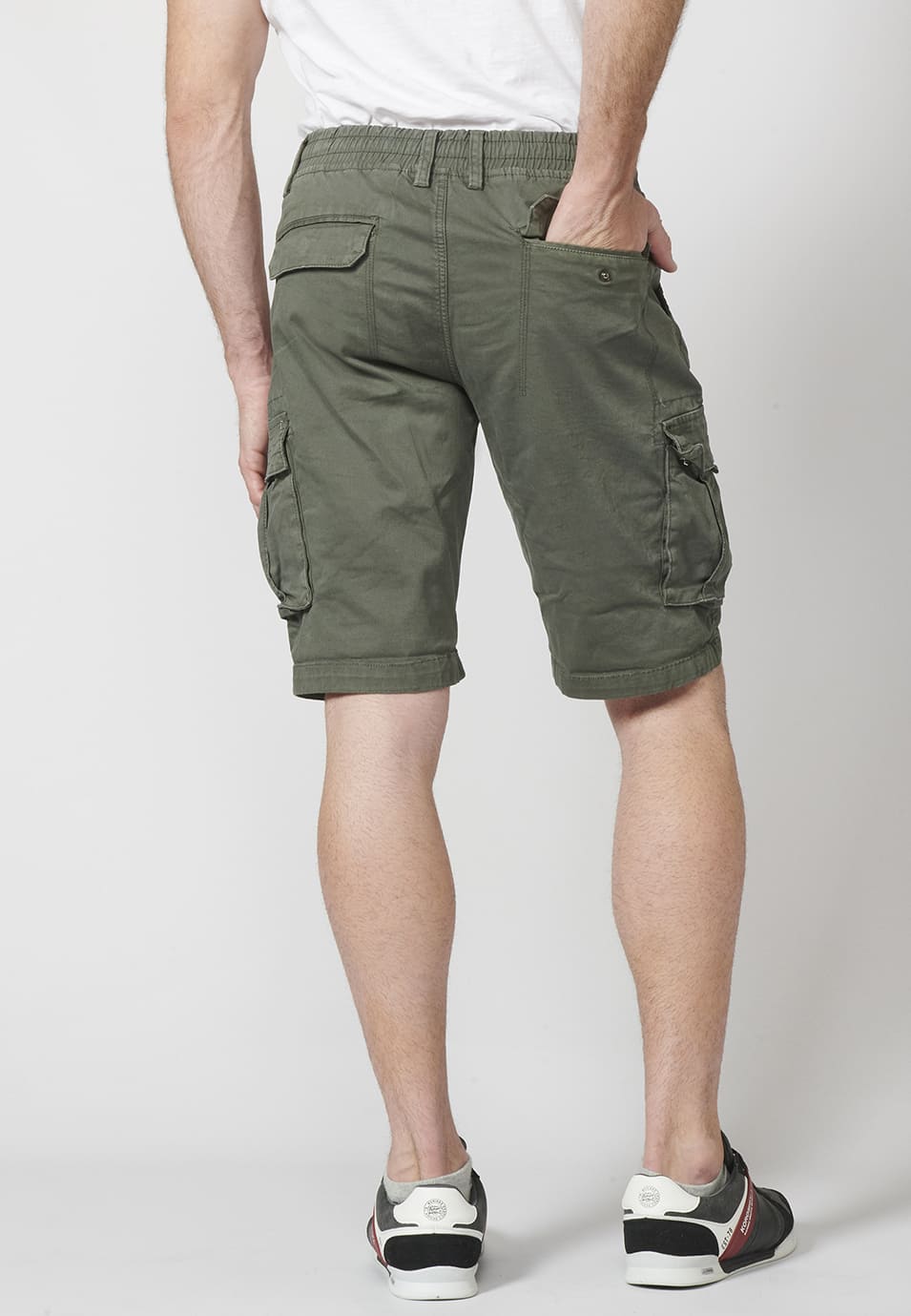 Bermuda Cargo Hombre 7 Bolsillos Cintura Elástica – Koroshi 2211PS12