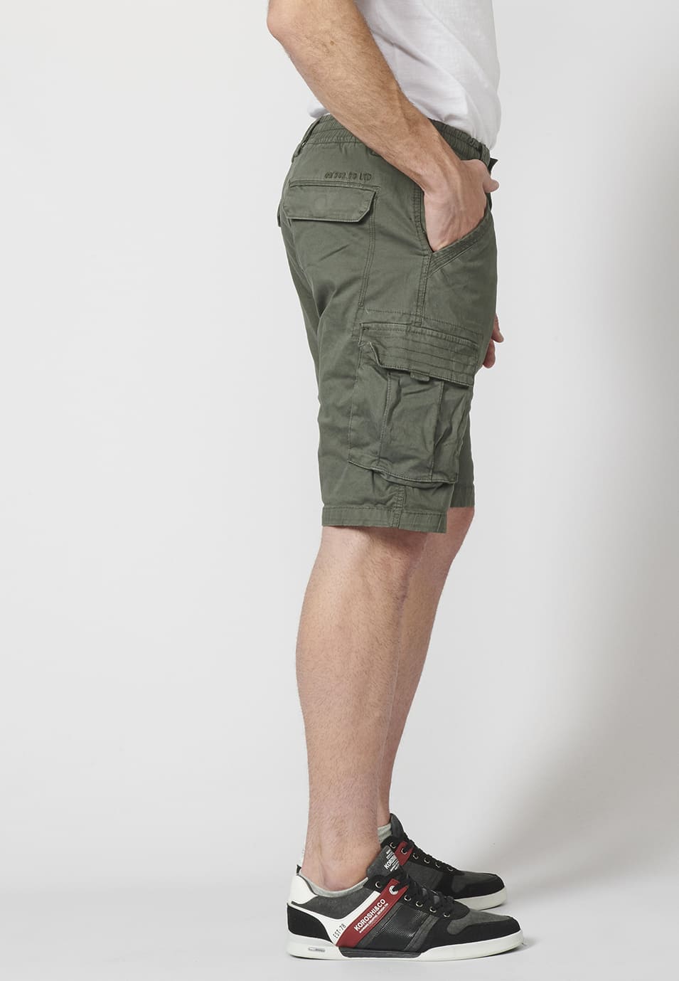 Bermuda Cargo Hombre 7 Bolsillos Cintura Elástica – Koroshi 2211PS12