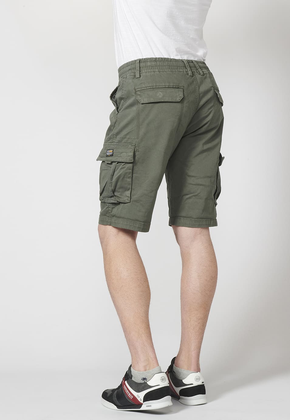 Bermuda Cargo Hombre 7 Bolsillos Cintura Elástica – Koroshi 2211PS12