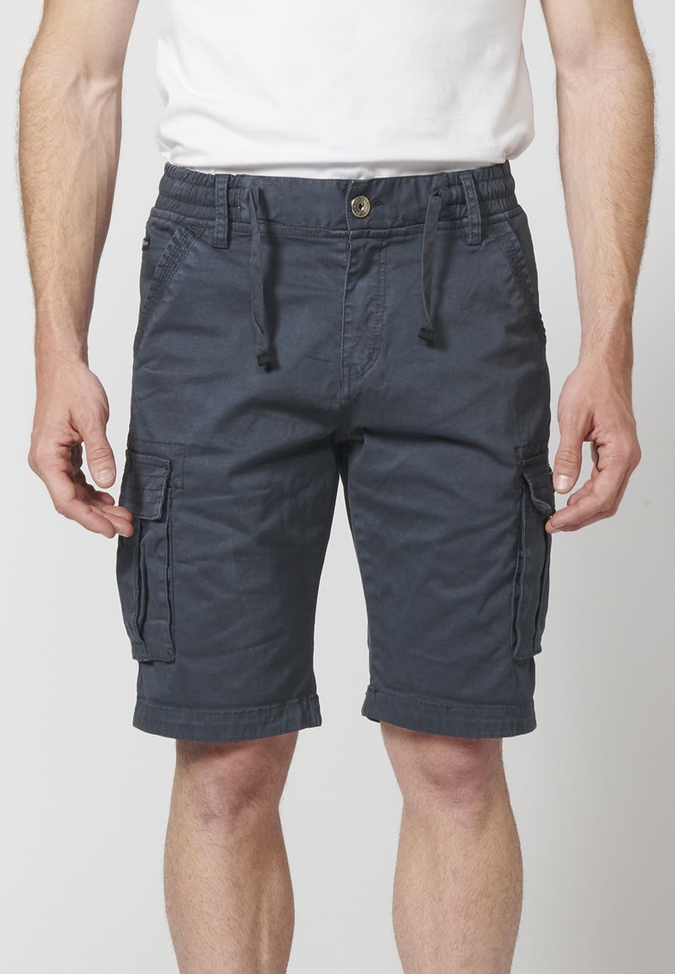 Bermuda Cargo Hombre 7 Bolsillos Cintura Elástica – Koroshi 2211PS12