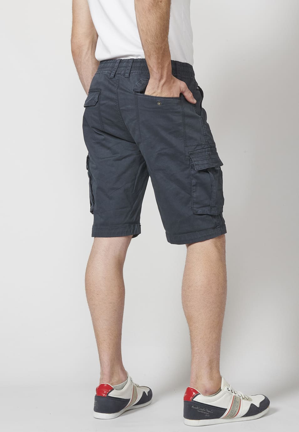 Bermuda Cargo Hombre 7 Bolsillos Cintura Elástica – Koroshi 2211PS12