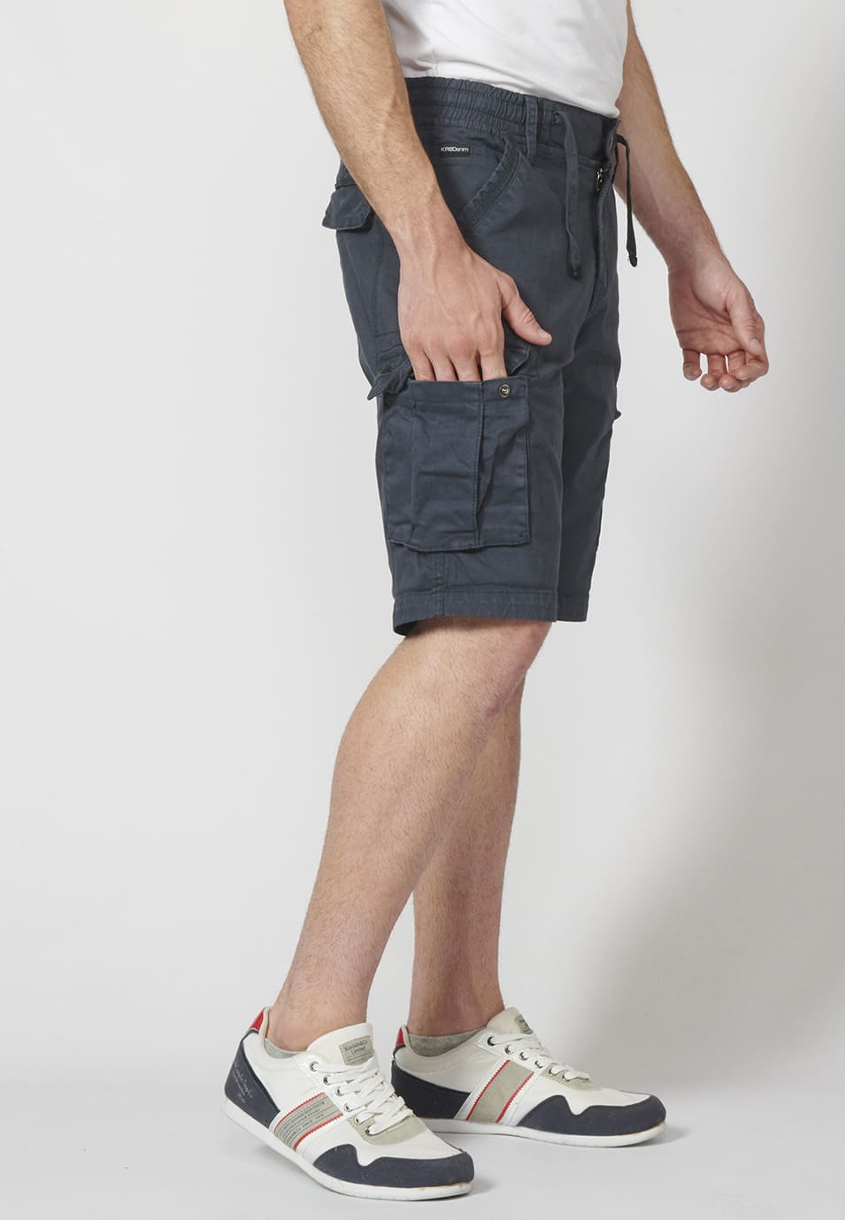 Bermuda Cargo Hombre 7 Bolsillos Cintura Elástica – Koroshi 2211PS12