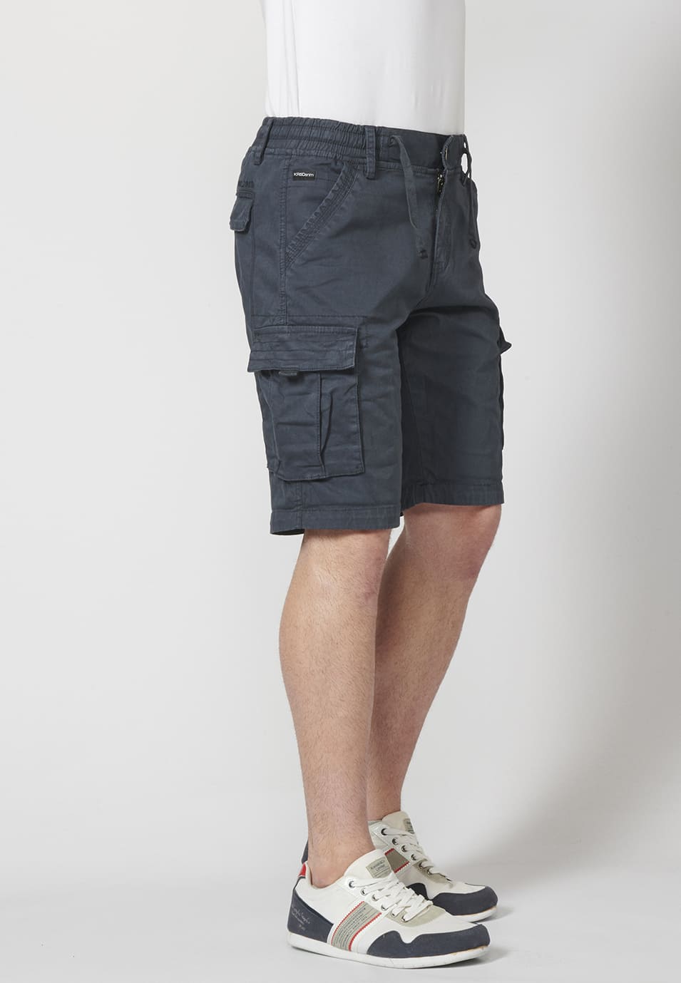 Bermuda Cargo Hombre 7 Bolsillos Cintura Elástica – Koroshi 2211PS12