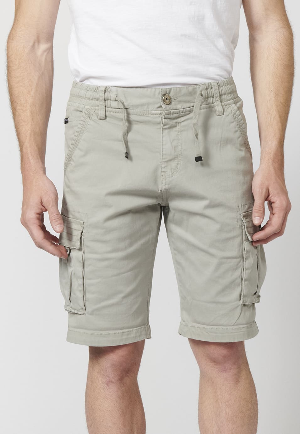 Bermuda Cargo Hombre 7 Bolsillos Cintura Elástica – Koroshi 2211PS12