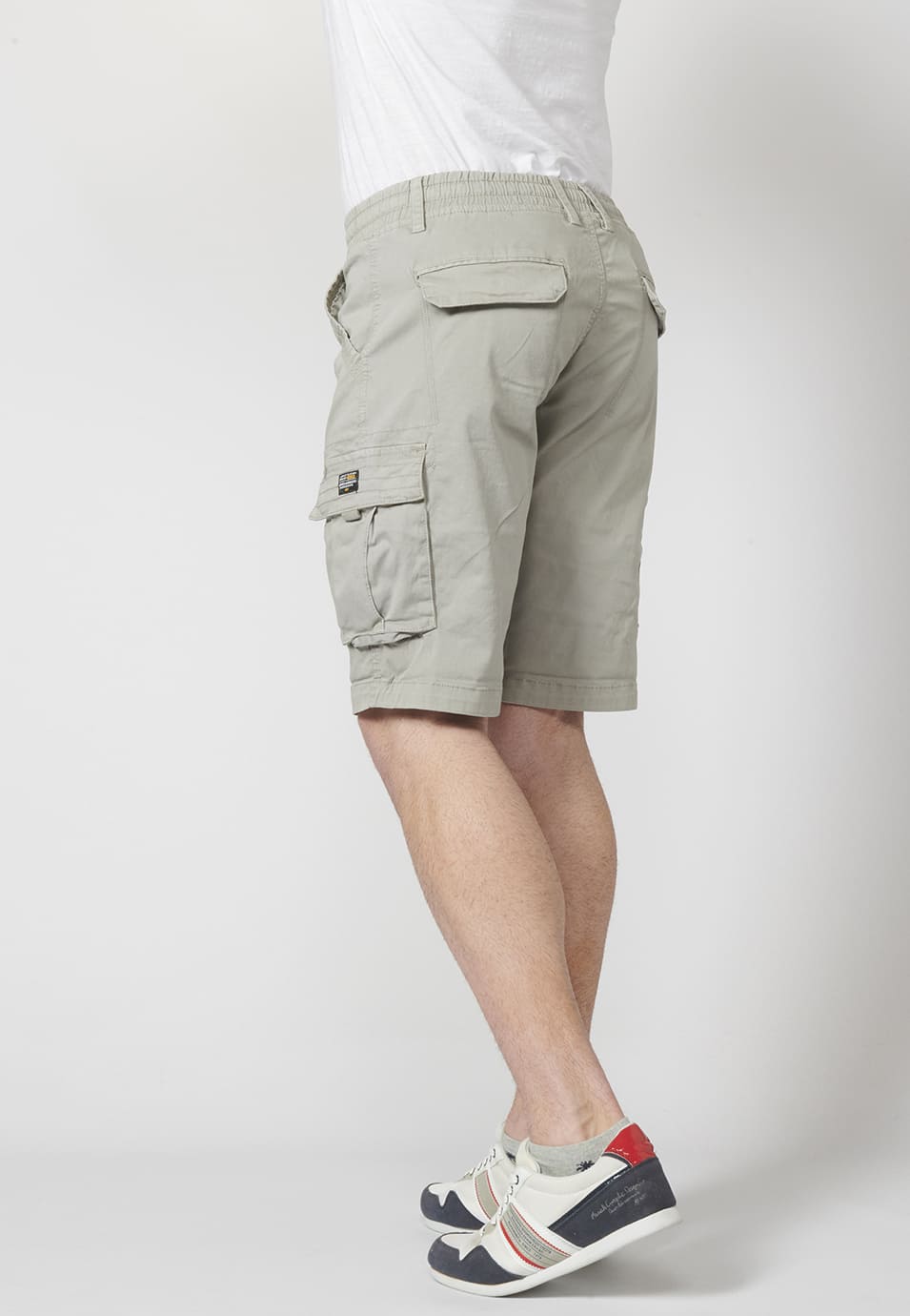 Bermuda Cargo Hombre 7 Bolsillos Cintura Elástica – Koroshi 2211PS12