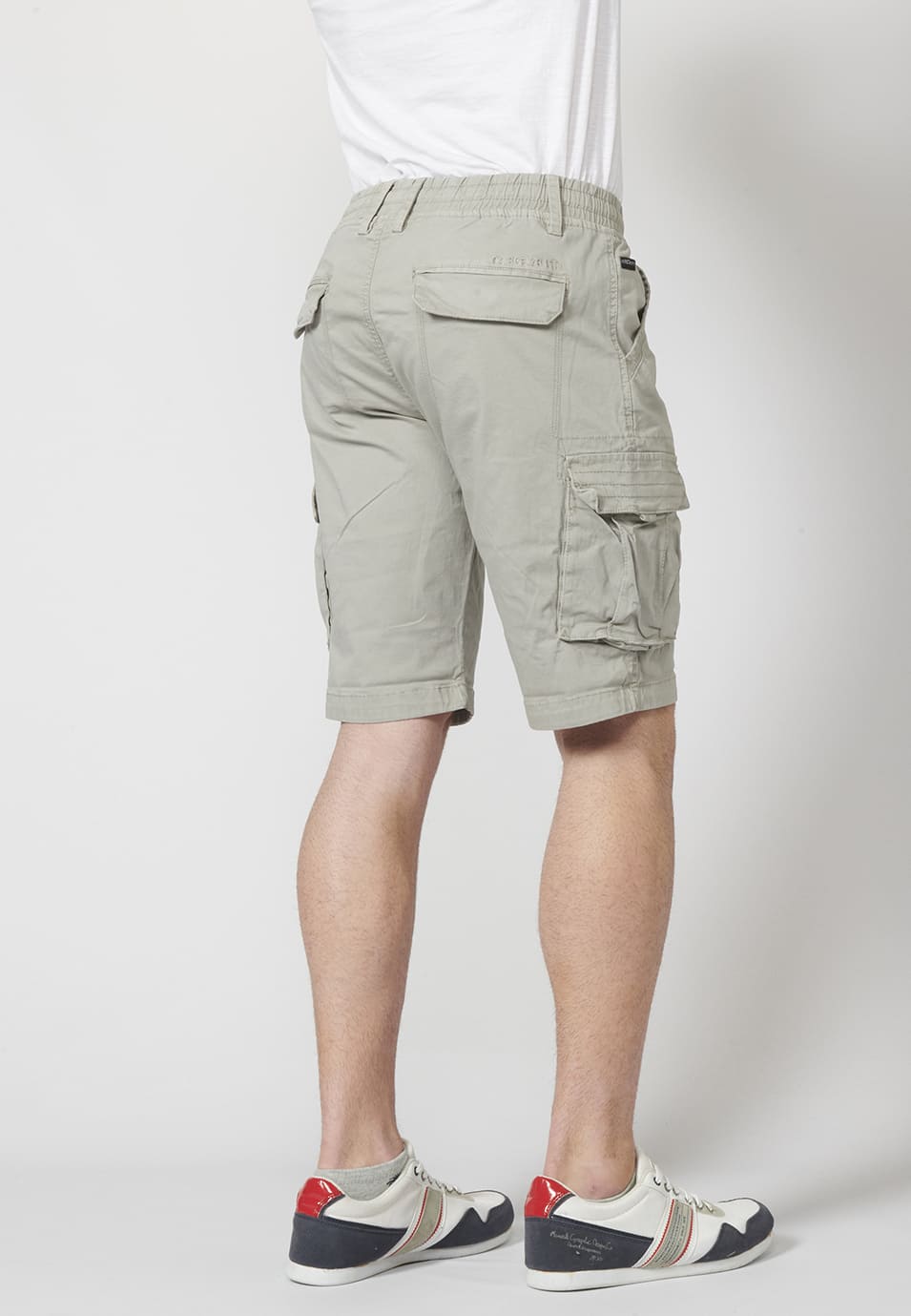 Bermuda Cargo Hombre 7 Bolsillos Cintura Elástica – Koroshi 2211PS12