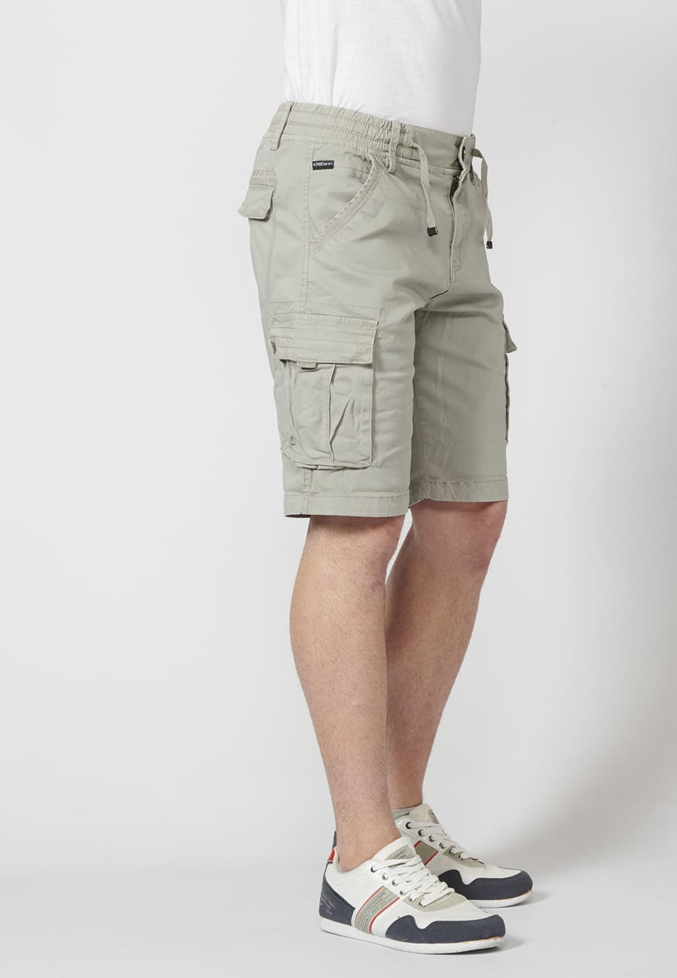 Bermuda Cargo Hombre 7 Bolsillos Cintura Elástica – Koroshi 2211PS12