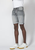 Bermuda Hombre Knit Denim Efecto Gastado – Koroshi Gris