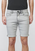 Pantalón Corto Denim Slim Fit con Efecto Desgastado Hombre Gris – Koroshi