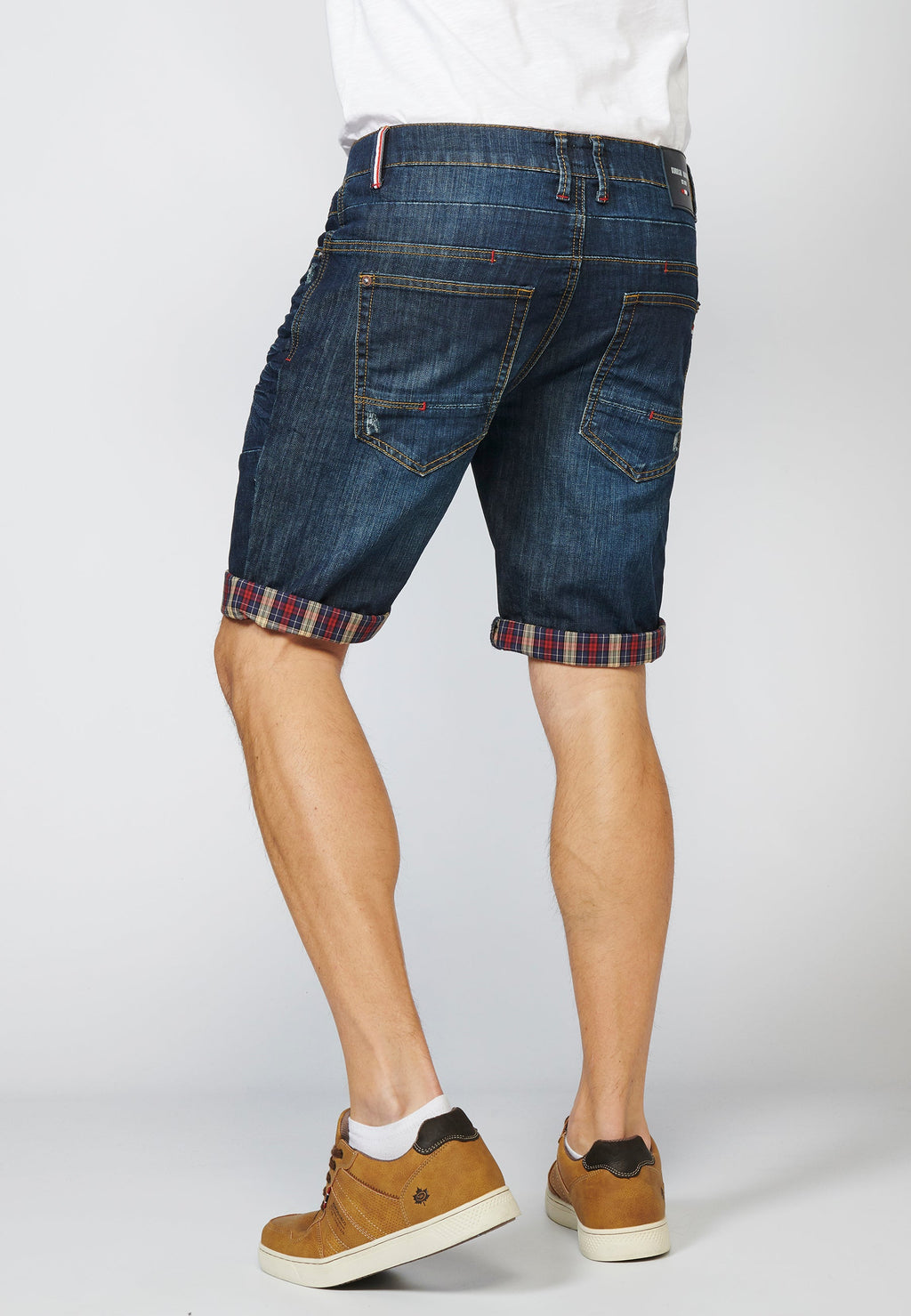 Bermuda Hombre Denim Regular Desgastada Azul Oscuro – Koroshi 2211PS47
