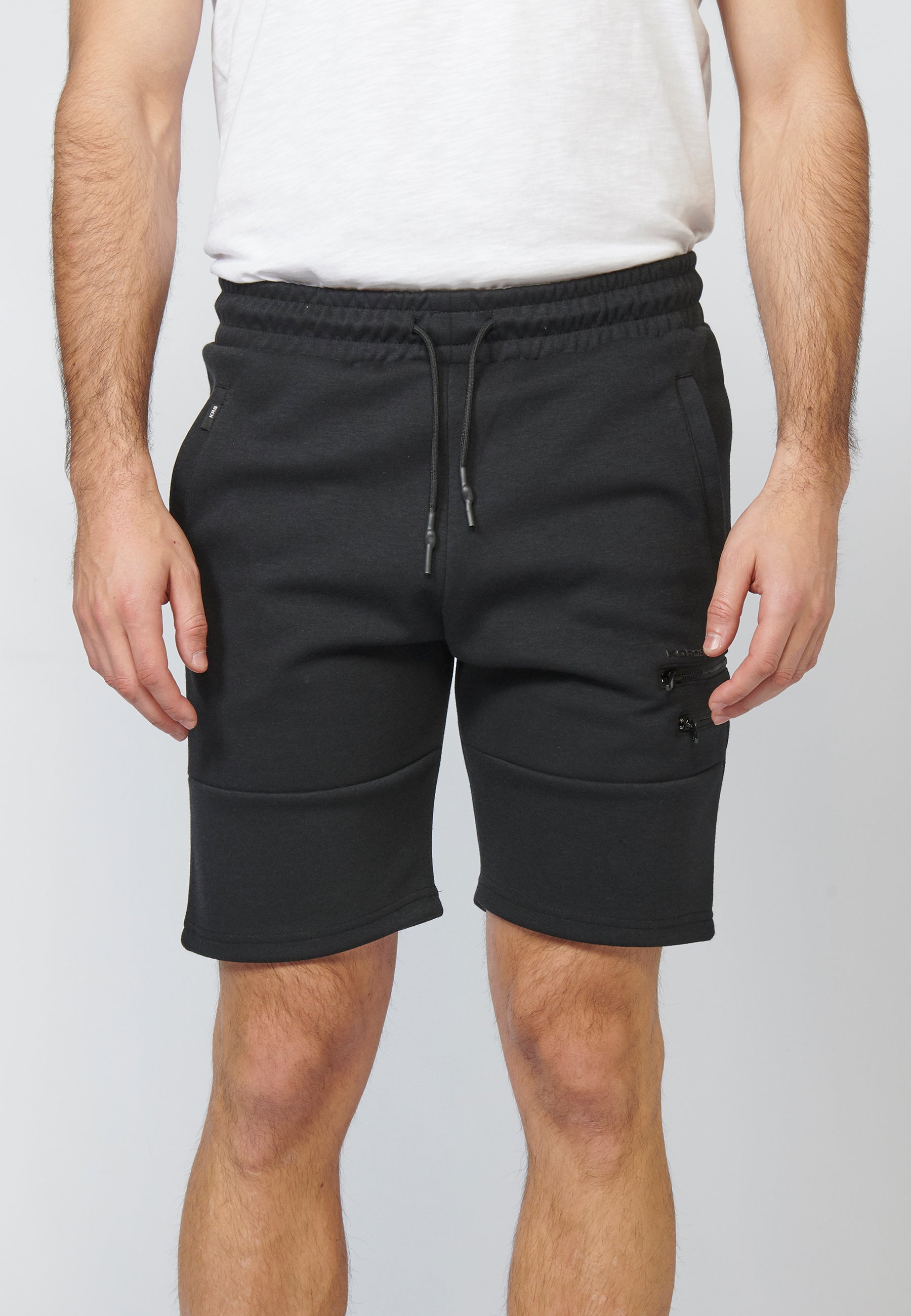 Short Hombre Jogger Interlock Cremallera – Koroshi Negro