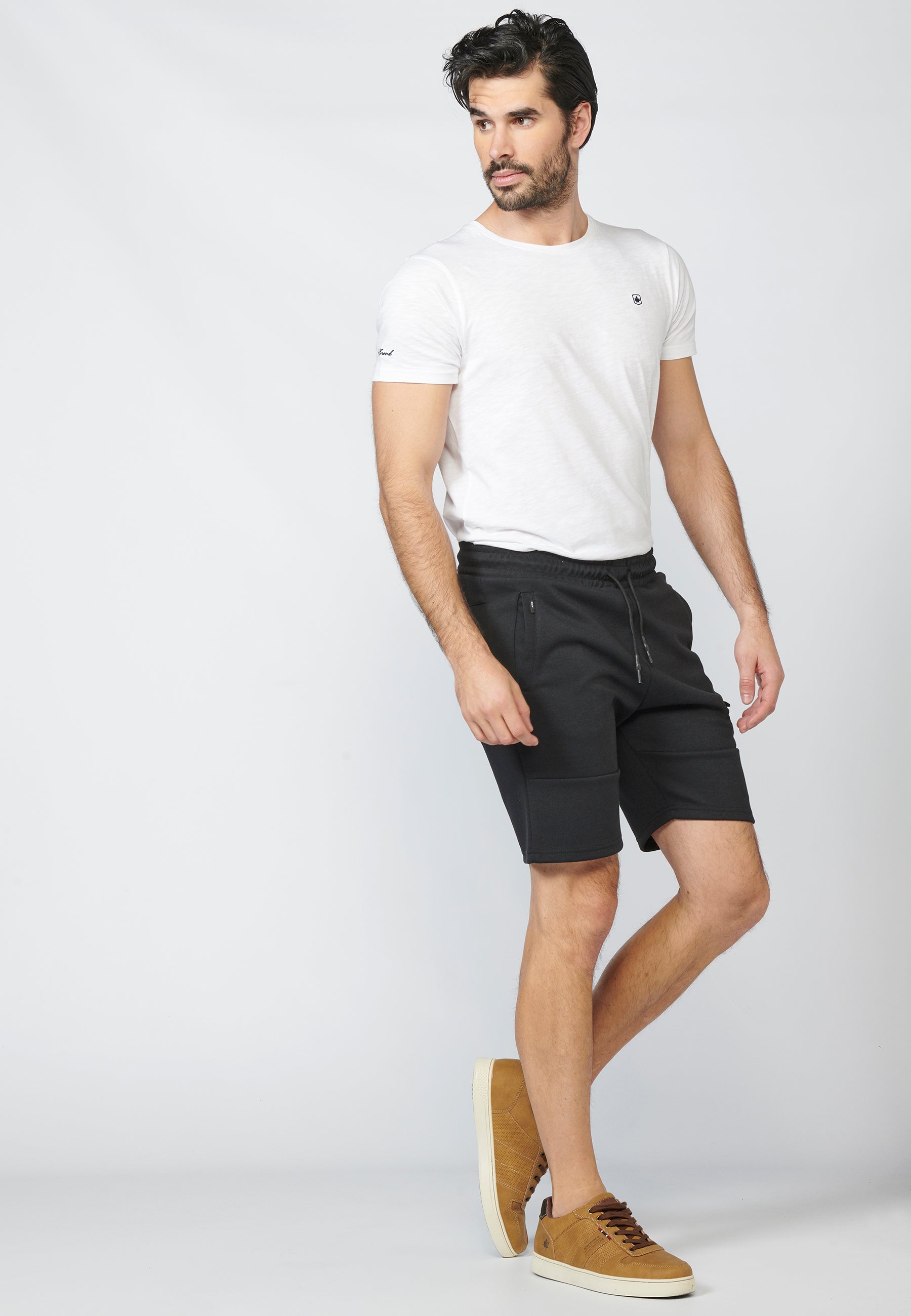 Short Hombre Jogger Interlock Cremallera – Koroshi Negro