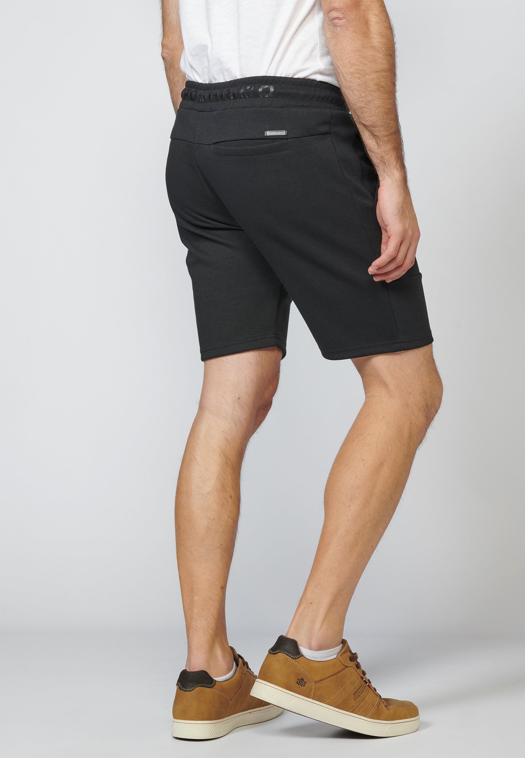 Short Hombre Jogger Interlock Cremallera – Koroshi Negro