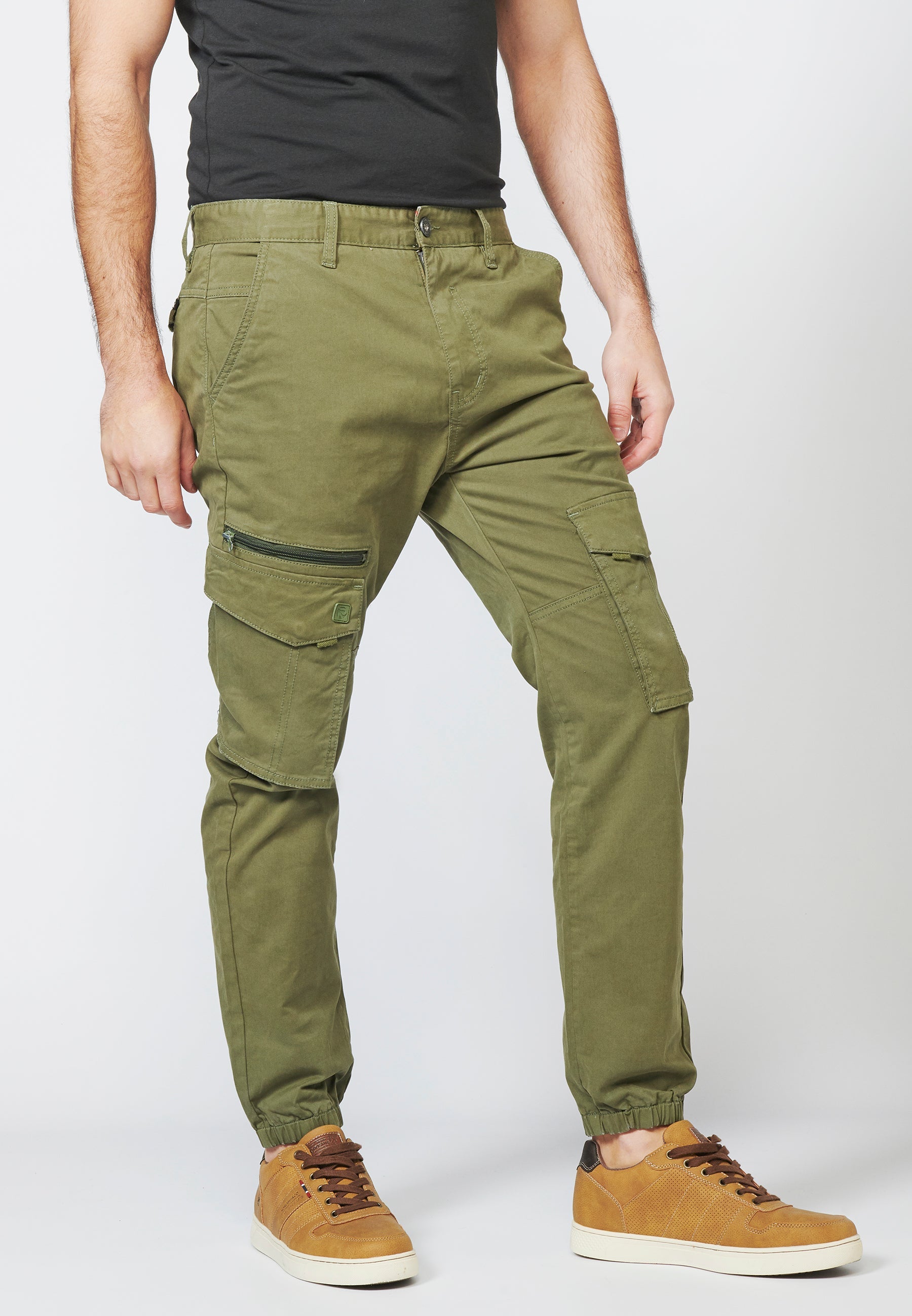 Pantalón Cargo Hombre Seis Bolsillos Bajo Elástico – Koroshi 2211PT06