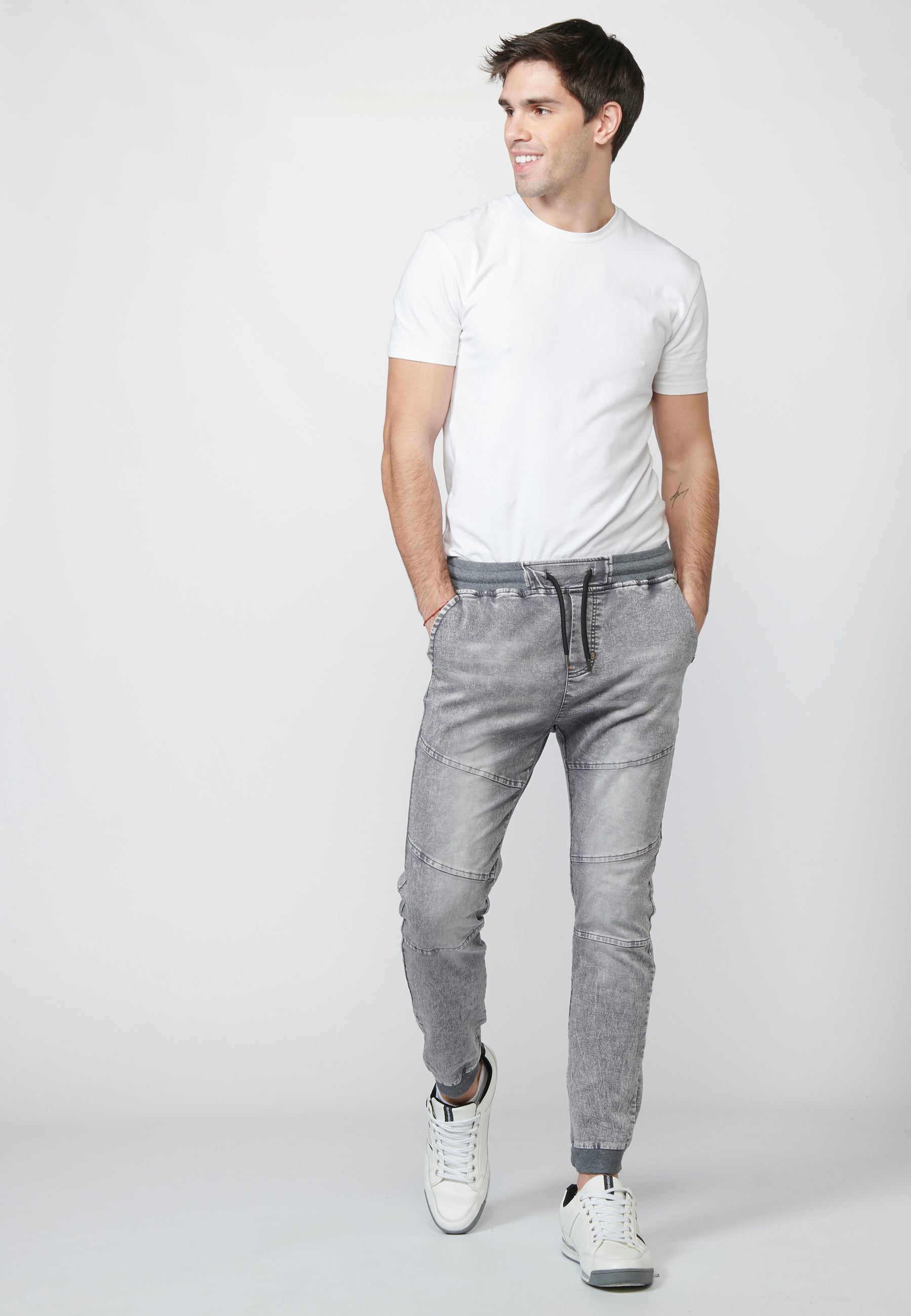 Pantalón Jogger Knit Denim Hombre Cintura Ajustable – Koroshi 2211PT85