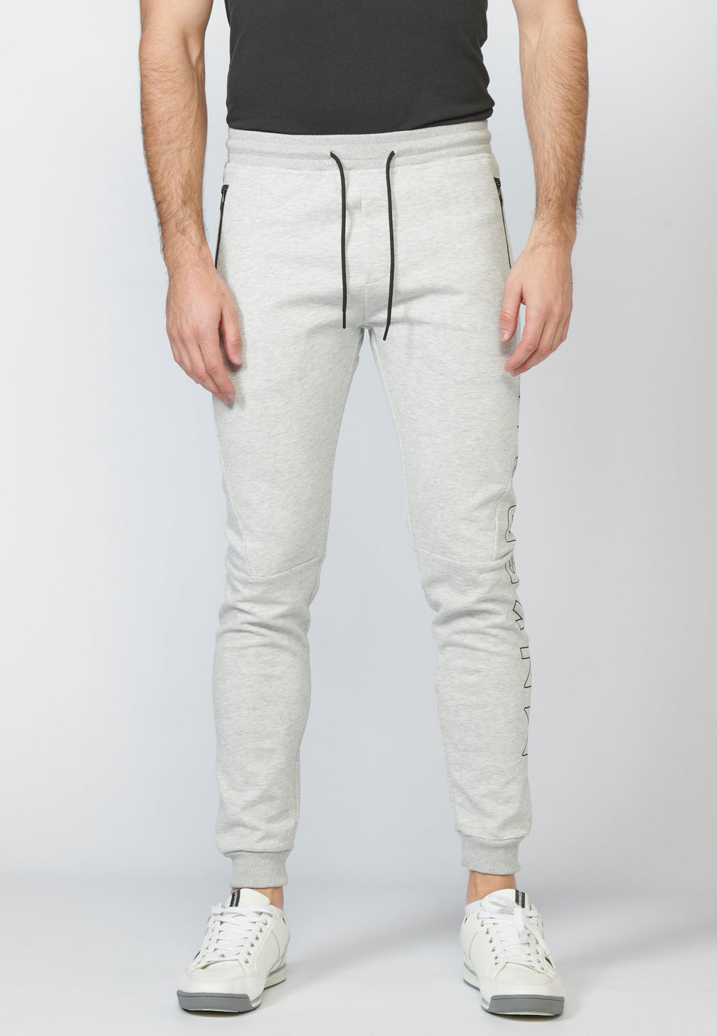 Pantalón largo deportivo jogger piqué con cintura elástica ajustable con cordón para hombre