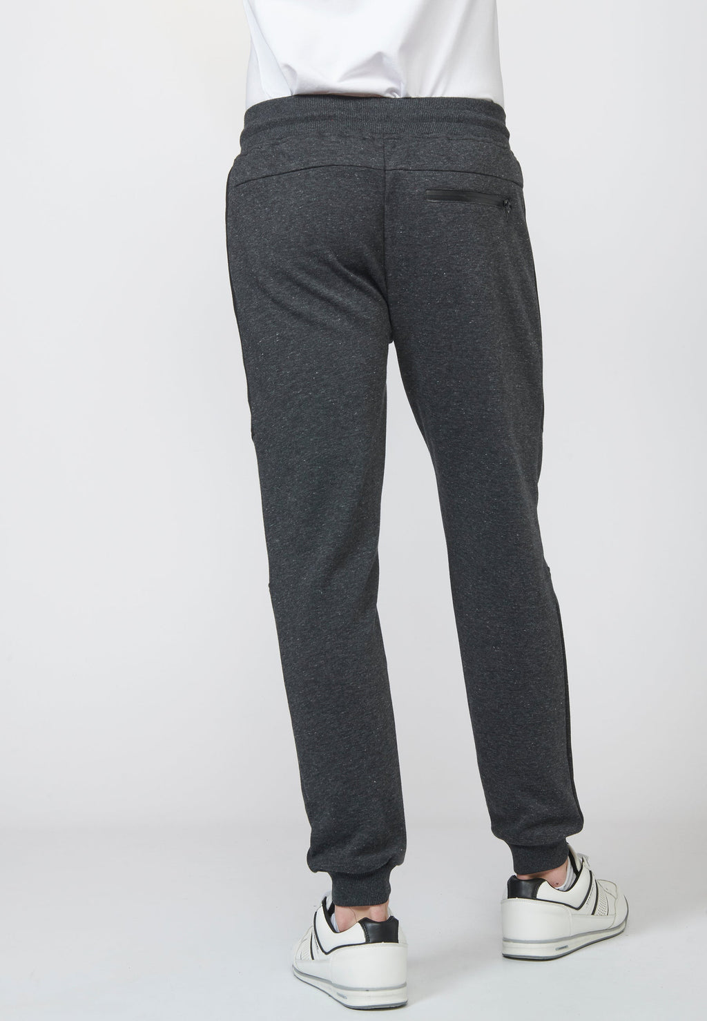 Pantalón largo deportivo jogger interlock con cintura elástica ajustable con cordón para hombre