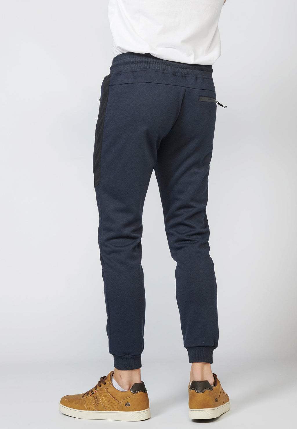 Pantalón largo deportivo jogger interlock con cintura elástica ajustable con cordón para hombre