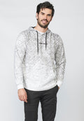 Sudadera felpa estampada con capucha ajustable con cordón para hombre