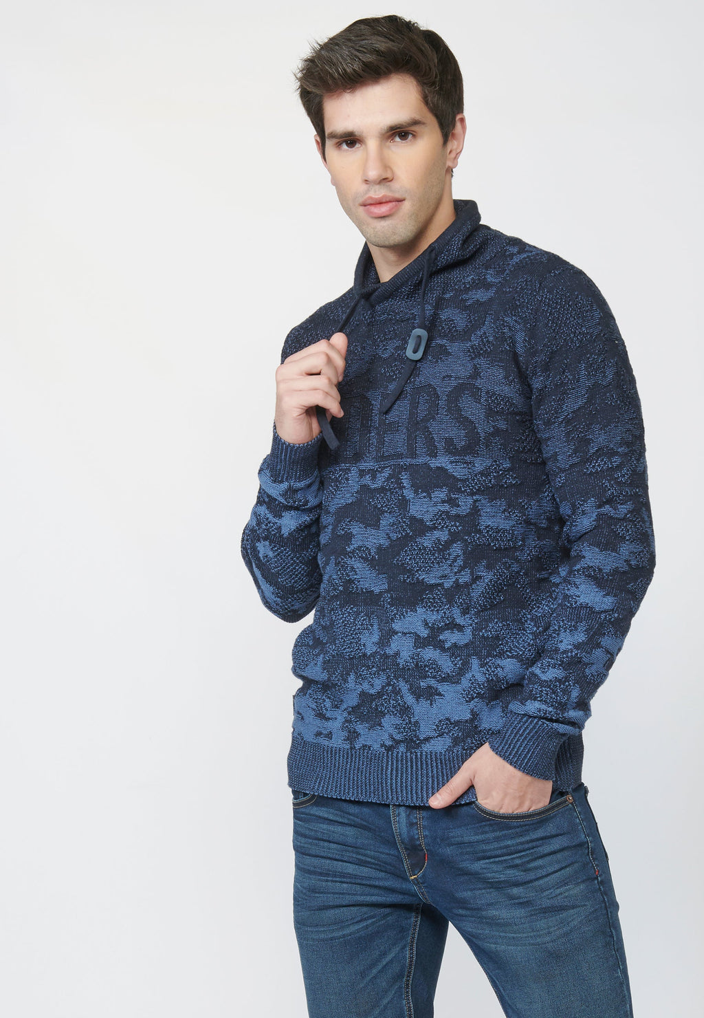 Jersey punto de fantasía efecto camuflaje jaspeado de algodón | moda urbana