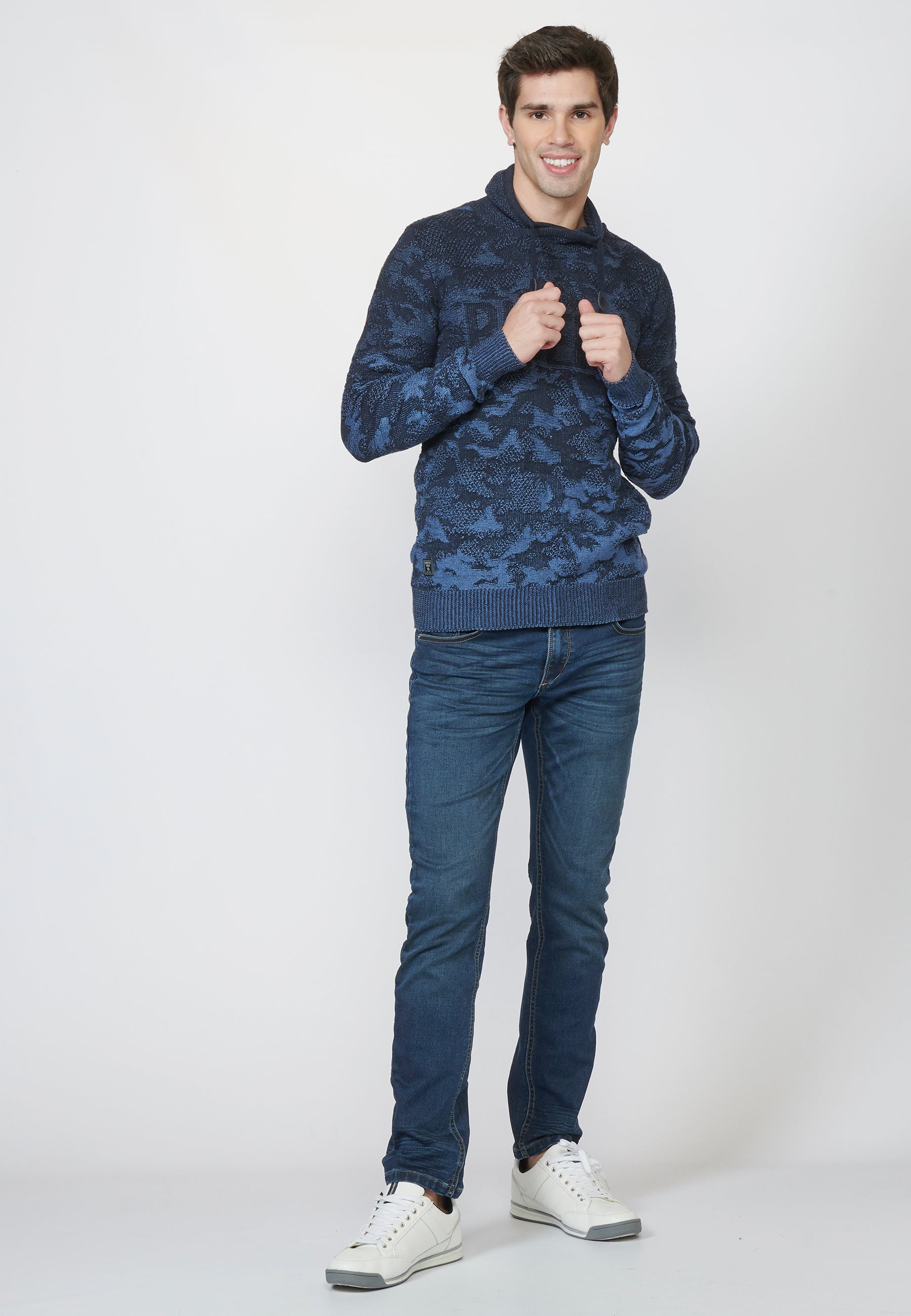 Jersey punto de fantasía efecto camuflaje jaspeado de algodón | moda urbana