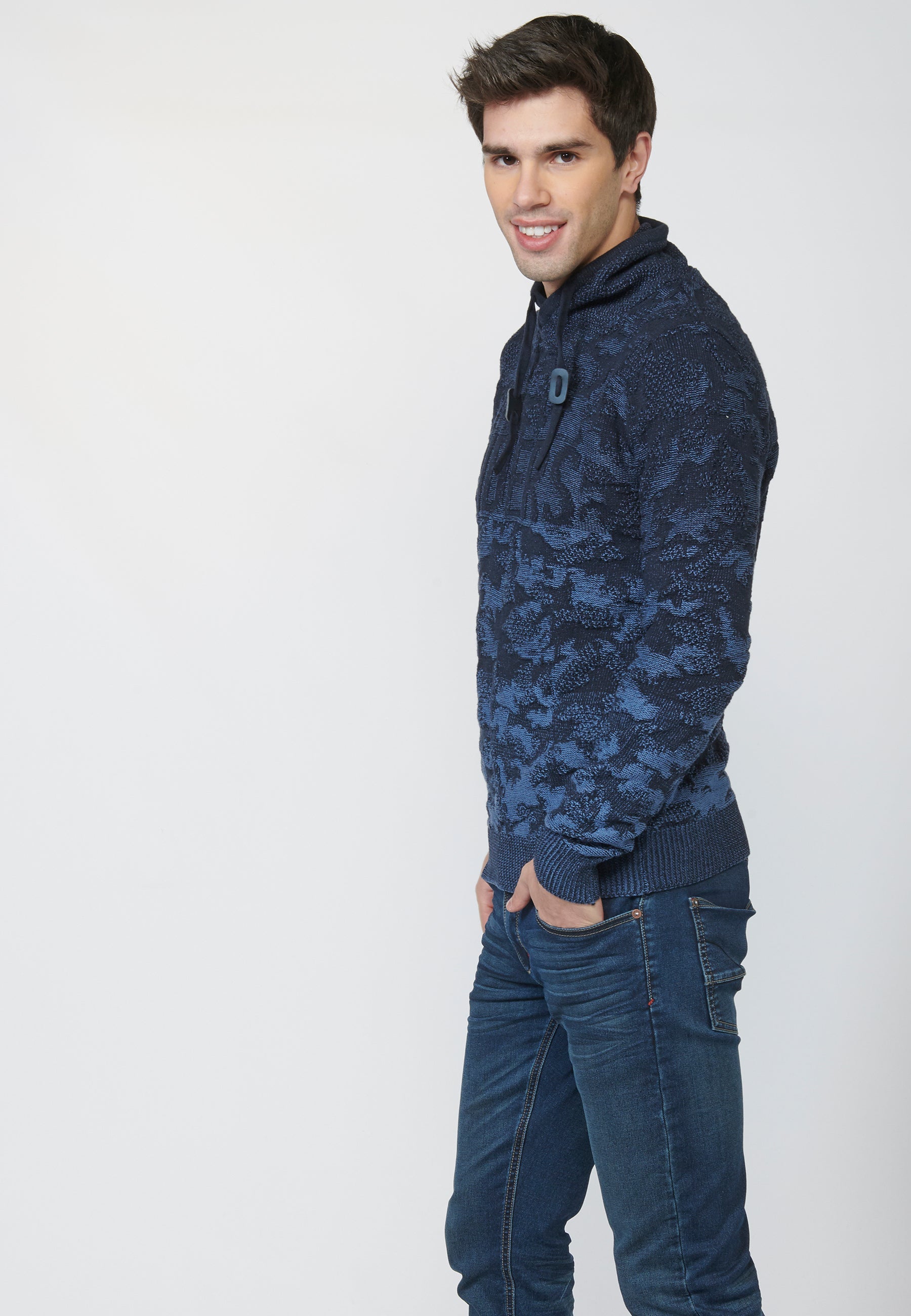 Jersey punto de fantasía efecto camuflaje jaspeado de algodón | moda urbana