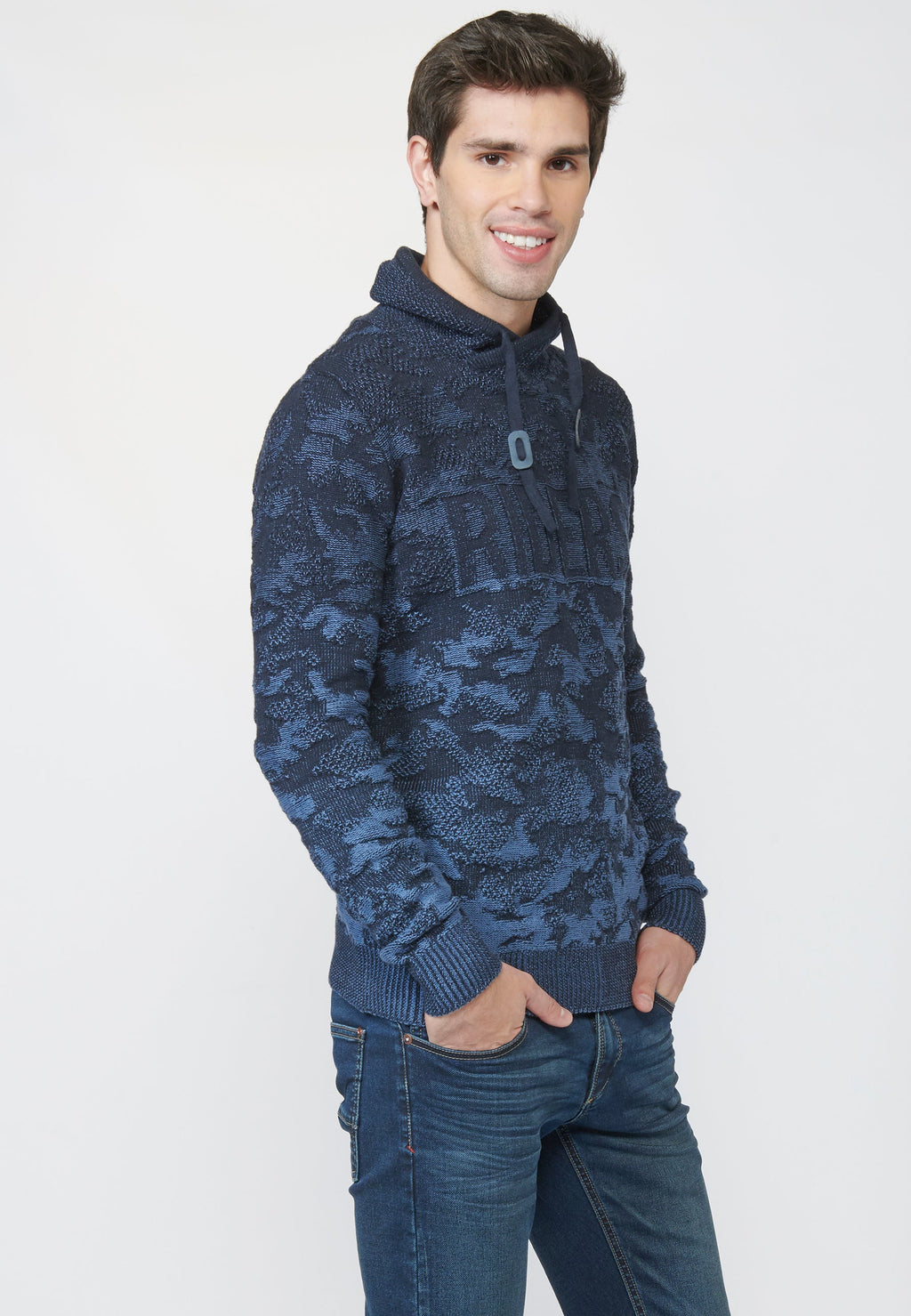 Jersey punto de fantasía efecto camuflaje jaspeado de algodón | moda urbana