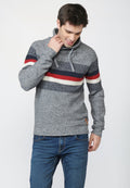 Jersey punto de fantasía con efecto jaspeado de algodón para hombre
