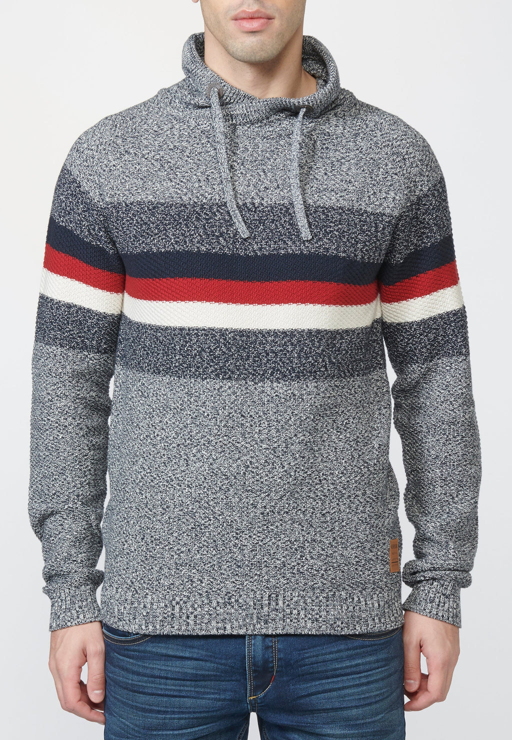 Jersey punto de fantasía con efecto jaspeado de algodón para hombre