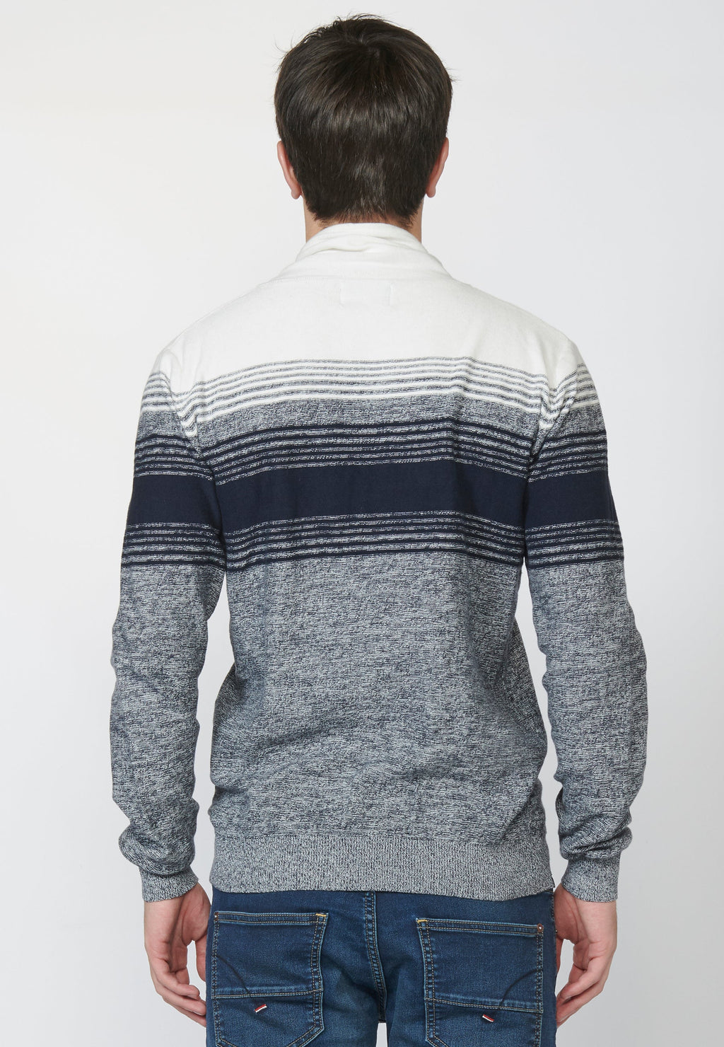 Jersey de punto de algodón con cuello ajustable con cordón | tendencia actual