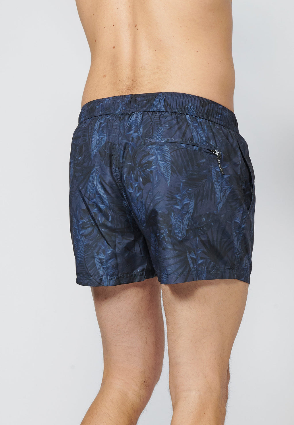 Bañador Corto Hombre Estampado con Bolsillos – Koroshi Navy
