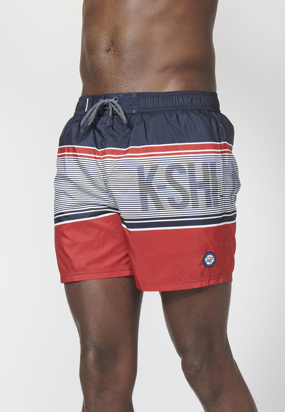 Bañador Corto Hombre Náutico a Rayas – Koroshi Navy