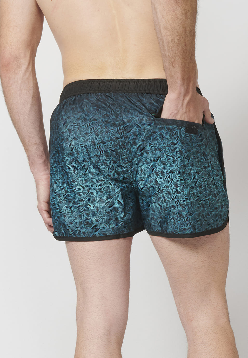 Bañador Corto Hombre Liso con Logo – Koroshi 2211WA06