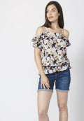 Blusa manga corta fluida con estampado floral | moda urbana